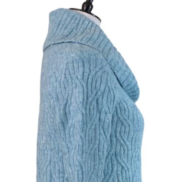 Dressbarn Westport Women's Sweater Cowl Neck Textured Blue Size Medium - Picture 7 of 11